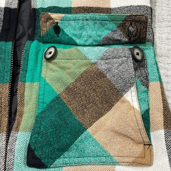 Kavu Zip Up Hooded Vest Kelly Green White Black Brown Tan Great for Fall Small - Picture 8 of 14